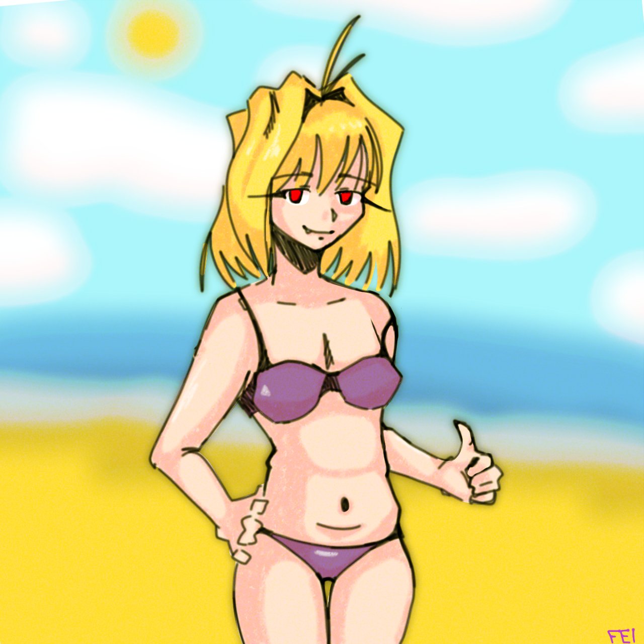 Arcueid in a bikini